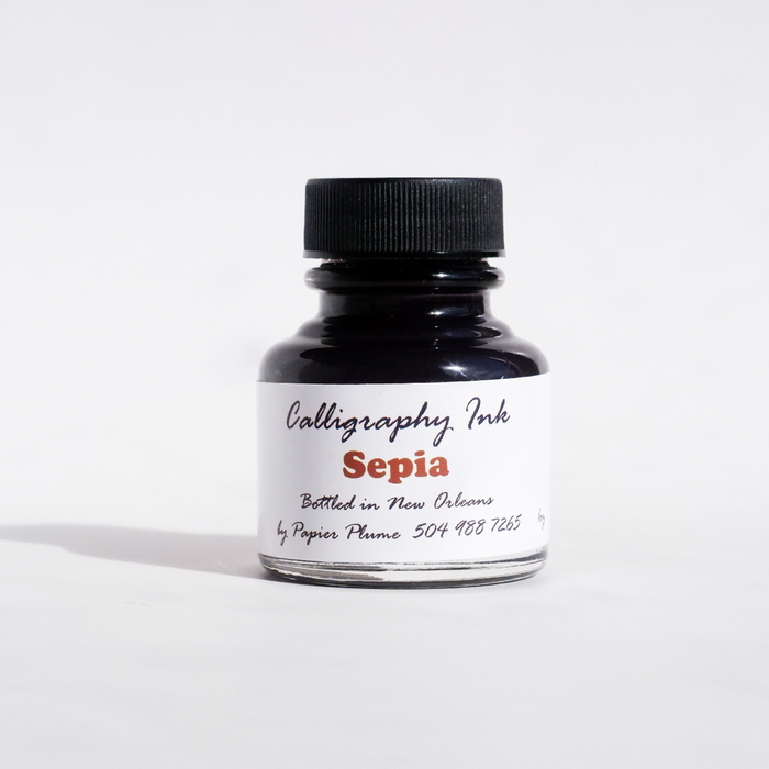 Bottled Calligraphy Inks - Sepia - Papier Plume