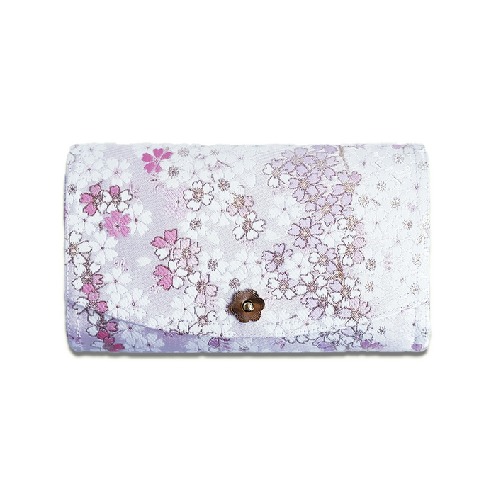 Iridescent Cathay Bloom pen case with a shiny, colorful floral design, made of durable material, ideal for storing writing instruments.