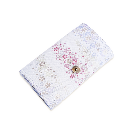Cathay Snowlit Bloom pen case with floral pattern, compact design, and zipper closure for storing pens and stationery.