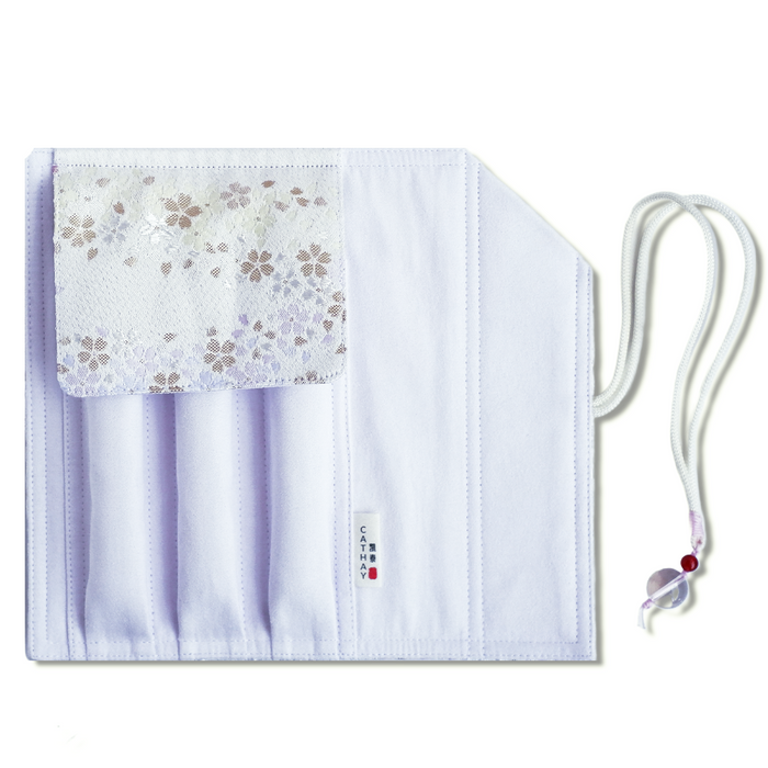 Iridescent Cathay Bloom pen case with a shimmering floral design, made of durable material, ideal for storing pens and stationery.