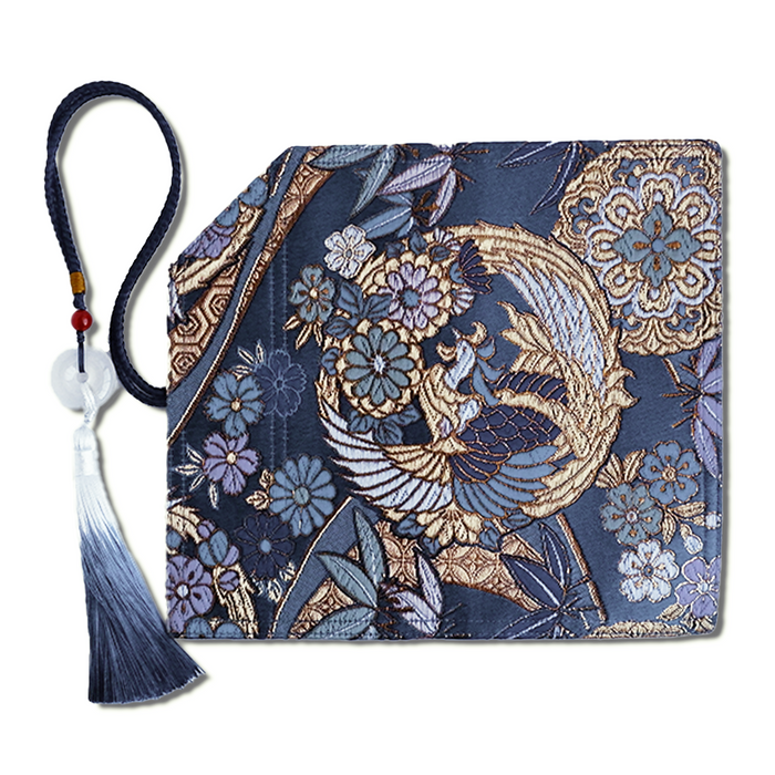 Cathay Sunborn Phoenix pen case featuring a vibrant phoenix design and multiple compartments for writing instruments.