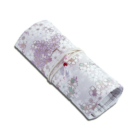 Cathay Snowlit Bloom pen case showing floral design with zipper closure, made of durable material for writing instruments.