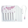 Cathay Snowlit Bloom pen case in soft fabric with floral pattern, designed for storing pens and stationery.