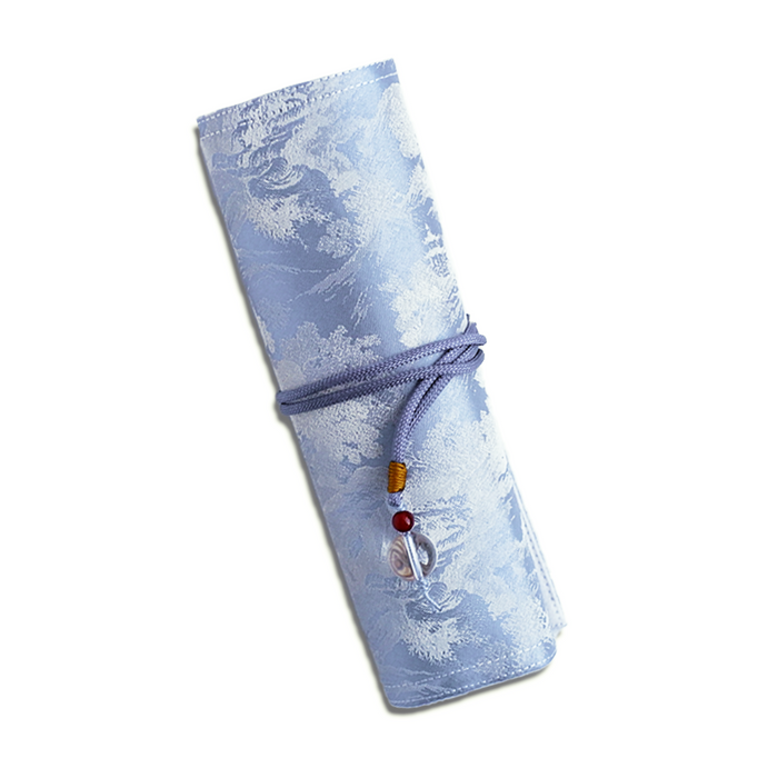 Cathay ShanShui pen case featuring traditional Asian landscape artwork with multiple compartments for pens and stationery.