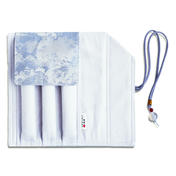 Cathay ShanShui pen case with traditional Chinese landscape design, made of durable material, featuring a sleek compact shape.