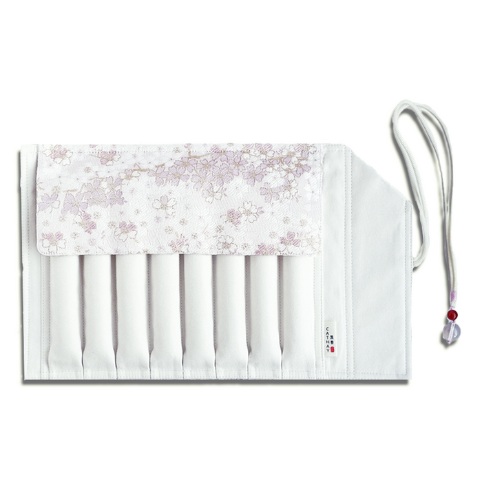 Cathay Snowlit Bloom pen case showing a floral design with a zipper closure, made for storing writing instruments and accessories.