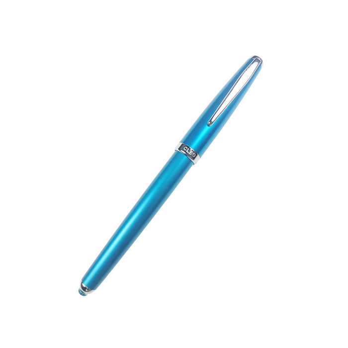 Blue Cleo Skribent rollerball pen with sleek design and smooth ink flow, perfect for writing in style.