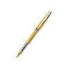 Gold Cleo Skribent rollerball pen with sleek design, showcasing the elegant writing instrument on a white background.
