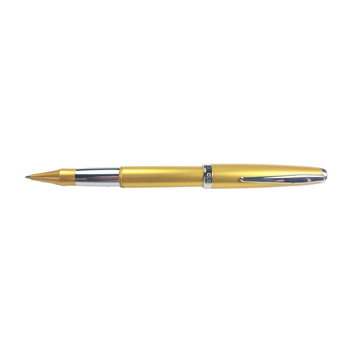 Cleo Skribent Cleo Gold rollerball pen with a sleek gold finish and elegant design.