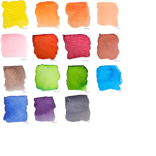 Swatches of Peerless Watercolors' Original 1885 Complete Edition showcasing vibrant watercolor color samples.