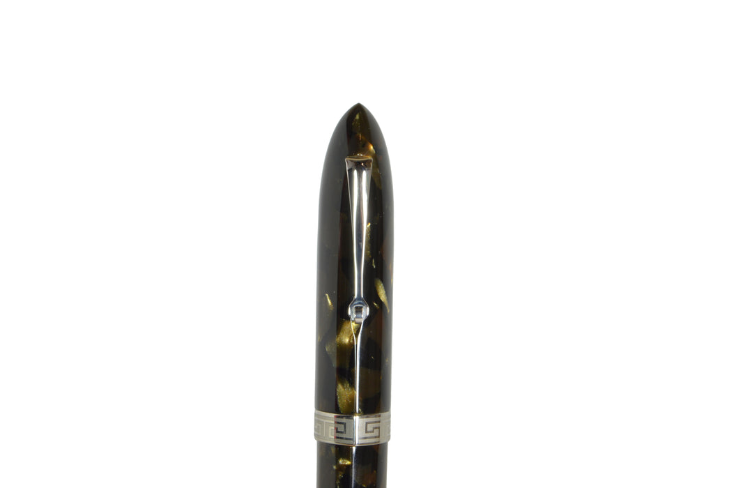 Armando Simoni Club - Triangolo - Green Saft Celluloid Rhodium - Papier Plume