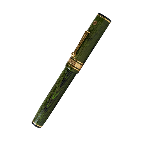 Wahl-Eversharp - Decoband Green Ebonite Chased - Gold Trim - Fountain Pen - Papier Plume