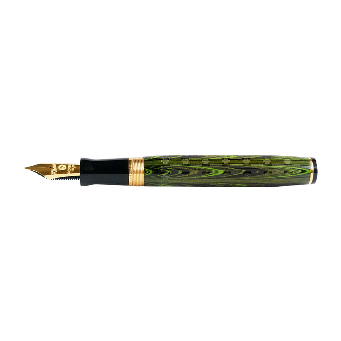 Wahl-Eversharp - Decoband Green Ebonite Chased - Gold Trim - Fountain Pen - Papier Plume