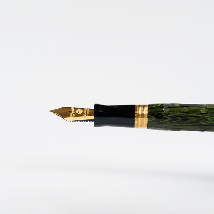 Wahl-Eversharp - Decoband Green Ebonite Chased - Gold Trim - Fountain Pen - Papier Plume