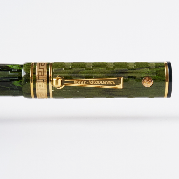 Wahl-Eversharp - Decoband Green Ebonite Chased - Gold Trim - Fountain Pen - Papier Plume