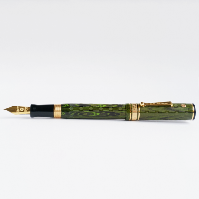 Wahl-Eversharp - Decoband Green Ebonite Chased - Gold Trim - Fountain Pen - Papier Plume