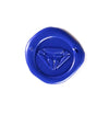 Brass wax seal with engraved symbols from Papier Plume, featuring a detailed diamond design on a polished brass surface.