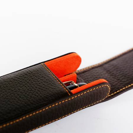 Eng Leather Co. - 2 Pen Hard Case Brown - Papier Plume