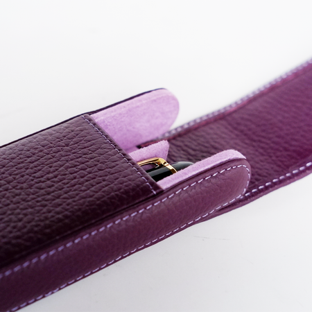 Eng Leather Co. - 2 Pen Hard Case Aubergine - Papier Plume