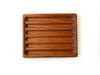 Eng Leather Co. wooden pen tray with compartments, designed for organizing pens and stationery on a desk.