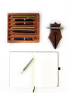 Eng. Leather - Wooden Pen Rest - Papier Plume