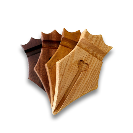 Eng. Leather - Wooden Pen Rest - Papier Plume