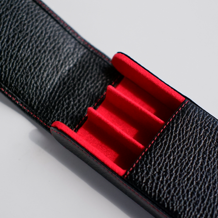 Eng Leather Co. - 3 Pen Hard Case Black - Papier Plume