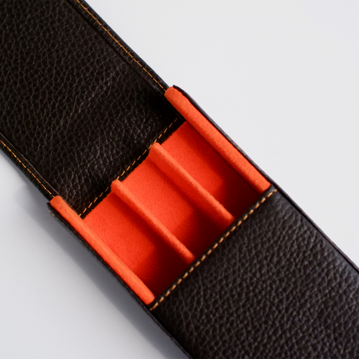 Eng Leather Co. - 3 Pen Hard Case Brown - Papier Plume