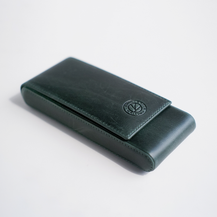 Eng Leather Co. - 3 Pen Hard Case Green - Papier Plume