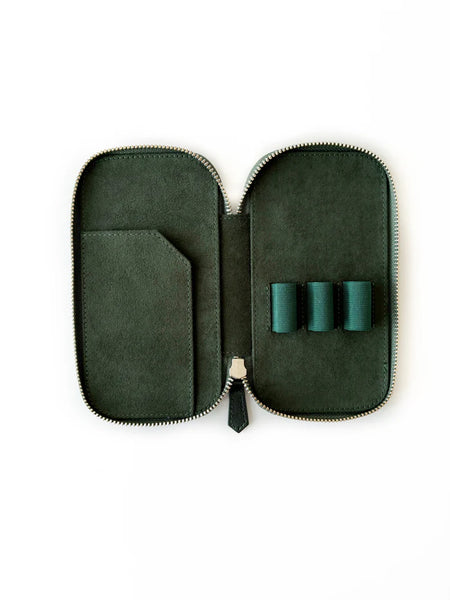 Eng Leather Co. - 3 Slot - Leather Pen Case Aurora Light - Papier Plume