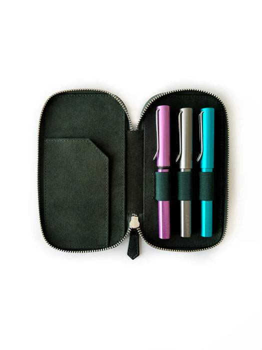 Eng Leather Co. - 3 Slot - Leather Pen Case Aurora Light - Papier Plume
