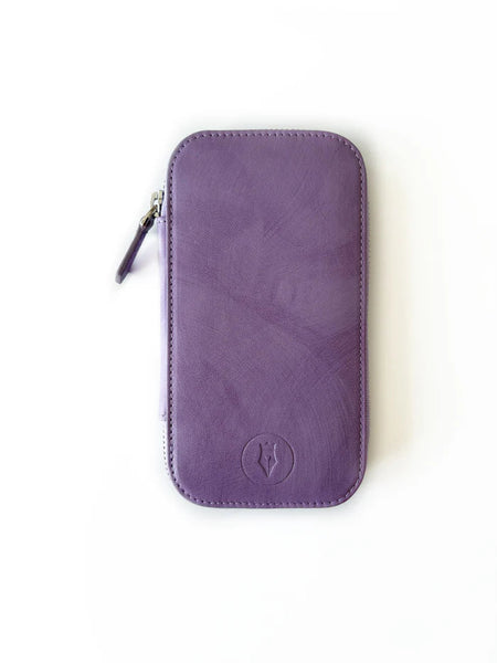 Eng Leather Co. - 3 Slot - Leather Pen Case Light Lavender - Papier Plume