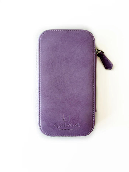 Eng Leather Co. - 3 Slot - Leather Pen Case Light Lavender - Papier Plume