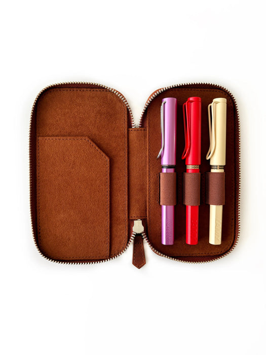 Eng Leather Co. - 3 Slot - Leather Pen Case Mars - Papier Plume