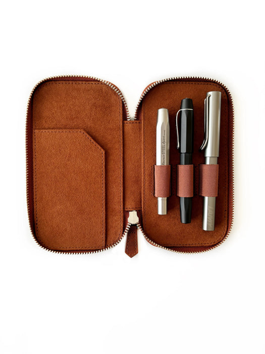 Eng Leather Co. - 3 Slot - Leather Pen Case Mars - Papier Plume