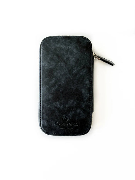 Eng Leather Co. - 3 Slot - Leather Pen Case Dark Cloud - Papier Plume