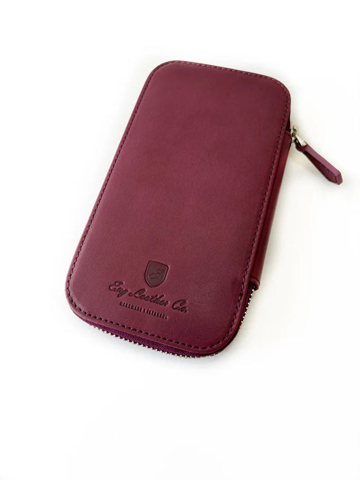 Eng Leather Co. - 3 Slot - Leather Pen Case Burgundy - Papier Plume