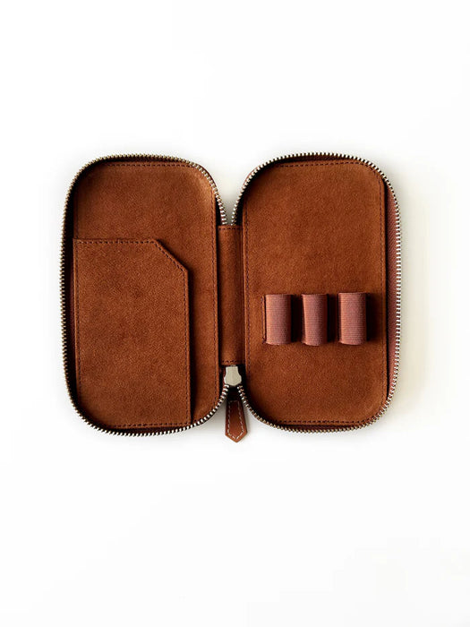 Eng Leather Co. - 3 Slot - Leather Pen Case Toffee - Papier Plume