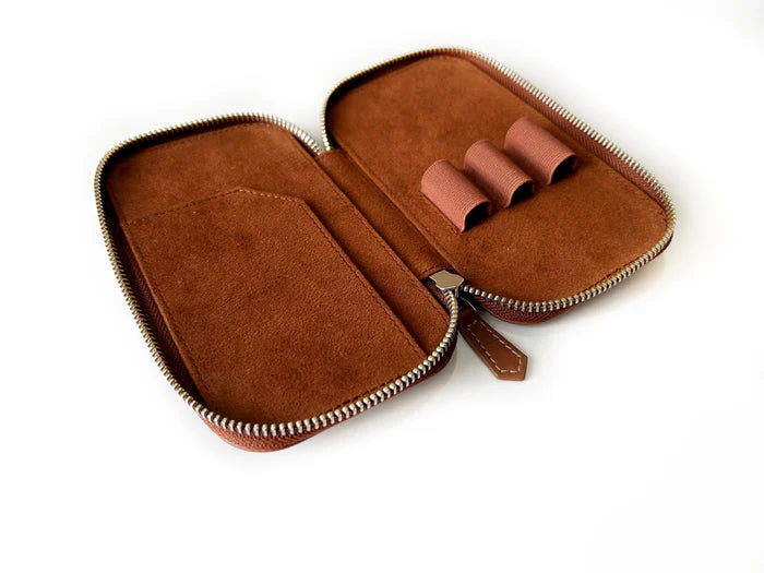 Eng Leather Co. - 3 Slot - Leather Pen Case Toffee - Papier Plume