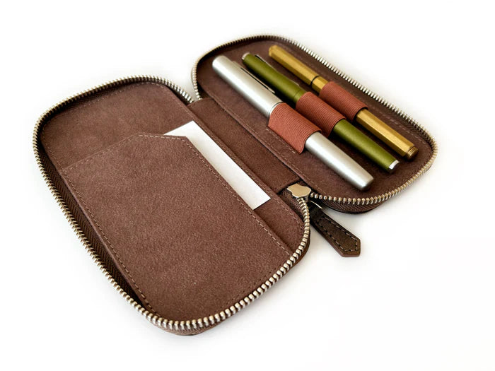 Eng Leather Co. - 3 Slot - Leather Pen Case Galaxy - Papier Plume
