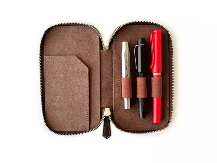 Eng Leather Co. - 3 Slot - Leather Pen Case Galaxy - Papier Plume