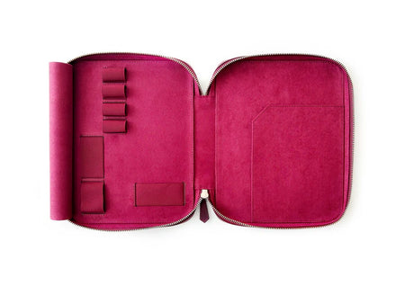 Eng Leather Co. - 4 Slot A5 Organizer Leather Pen Dark Black Violet - Papier Plume