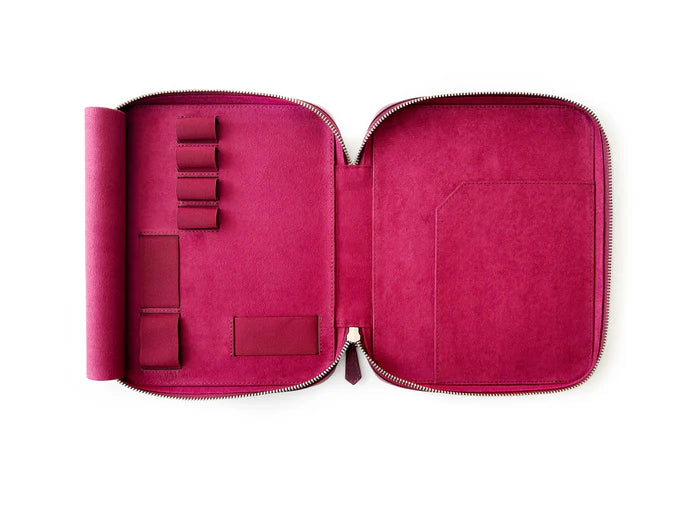 Eng Leather Co. - 4 Slot A5 Organizer Leather Pen Dark Black Violet - Papier Plume