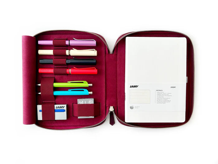 Eng Leather Co. - 4 Slot A5 Organizer Leather Pen Dark Black Violet - Papier Plume
