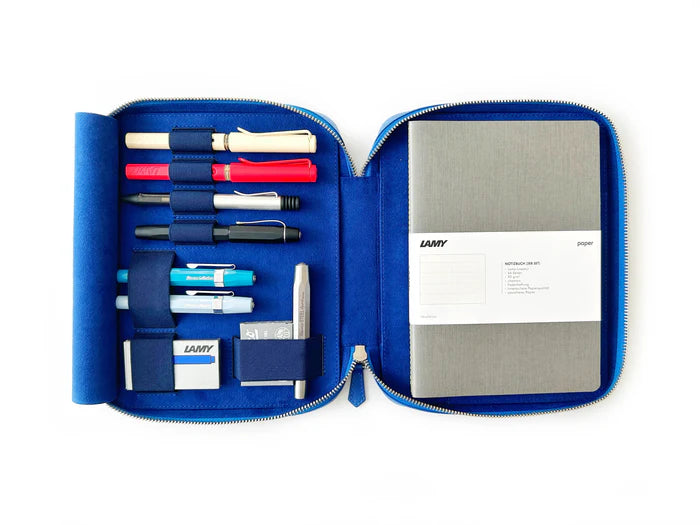 Eng Leather Co. - 4 Slot A5 Organizer Leather Pen Case Prussian Blue - Papier Plume