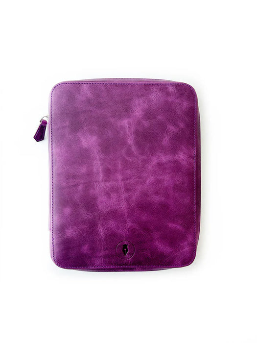 Eng Leather Co. - 4 Slot A5 Organizer Leather Pen Violet - Papier Plume