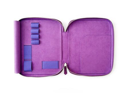 Eng Leather Co. - 4 Slot A5 Organizer Leather Pen Violet - Papier Plume