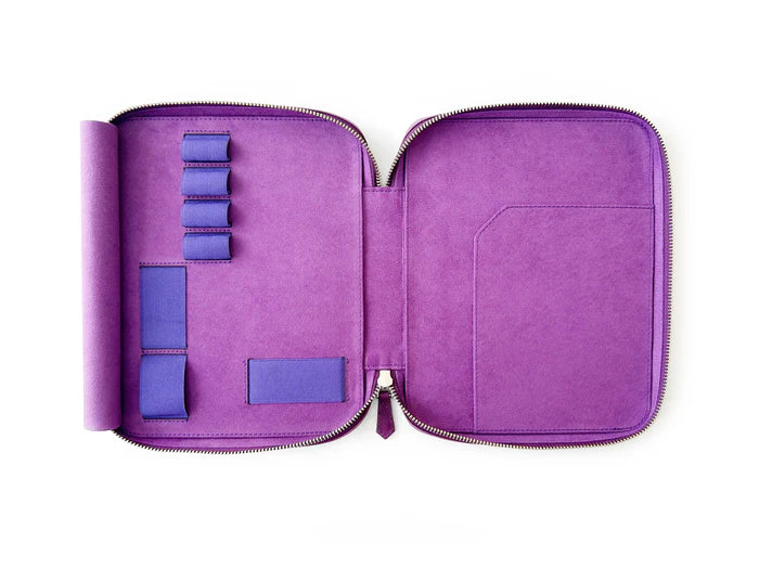 Eng Leather Co. - 4 Slot A5 Organizer Leather Pen Violet - Papier Plume