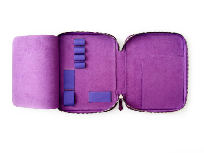 Eng Leather Co. - 4 Slot A5 Organizer Leather Pen Violet - Papier Plume