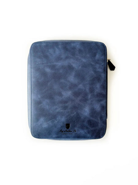 Eng Leather Co. - 9 Slot Leather Pen Case Midnight Blue - Papier Plume